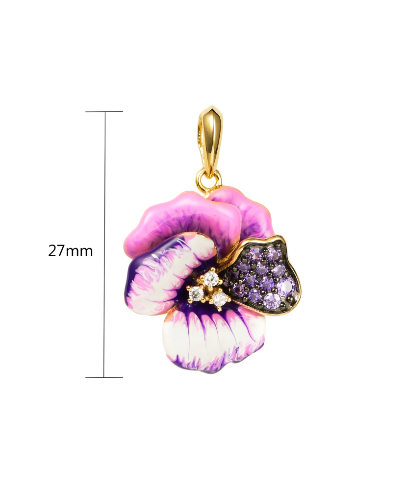 Hõbedane kullatud ripats emaili ja tsirkoonidega