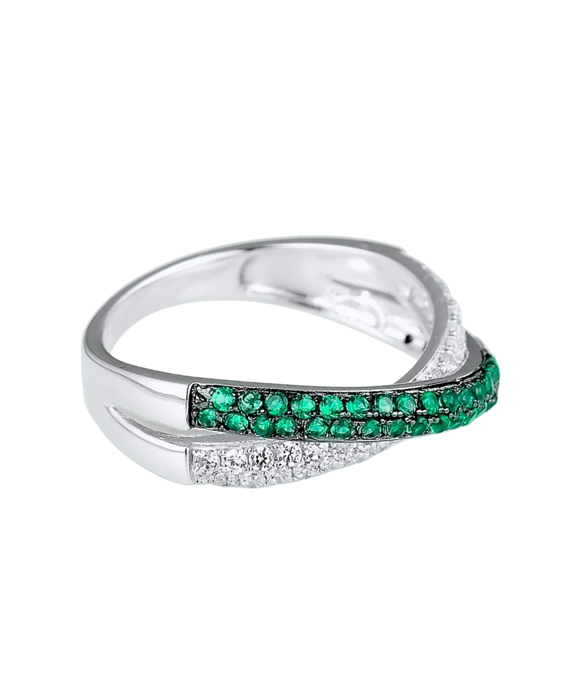 Серебряное кольцо со шпинелями и цирконами