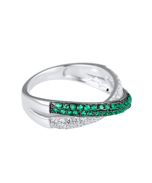 Серебряное кольцо со шпинелями и цирконами