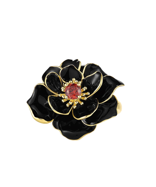 Kullatud hõbesõrmus tsirkoonide ja emailiga