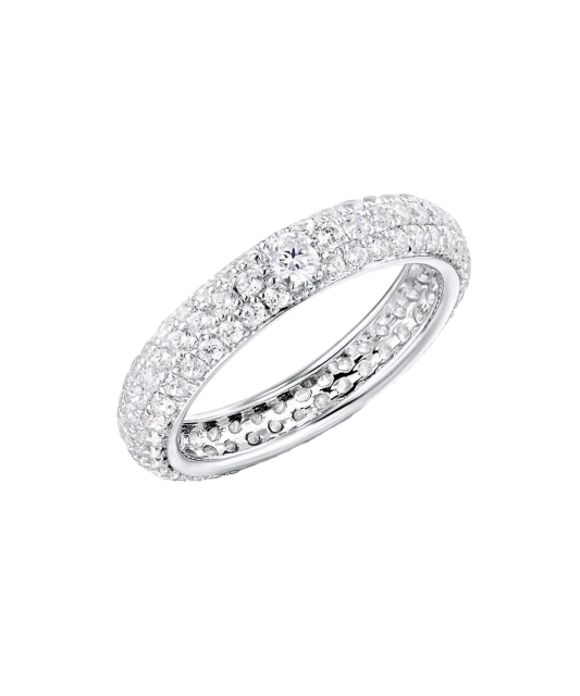 Серебряное кольцо с цирконами