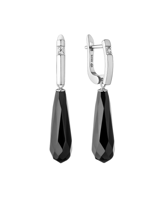 Hõbekõrvarõngad oonüksite ja tsirkoonidega