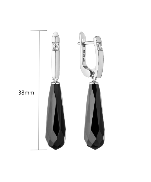 Hõbekõrvarõngad oonüksite ja tsirkoonidega