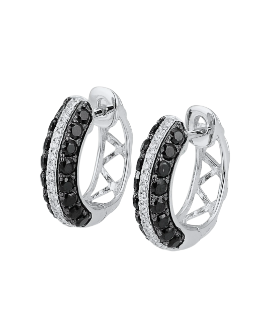 Hõbedast kõrvarõngad tsirkoonide ja spinellidega