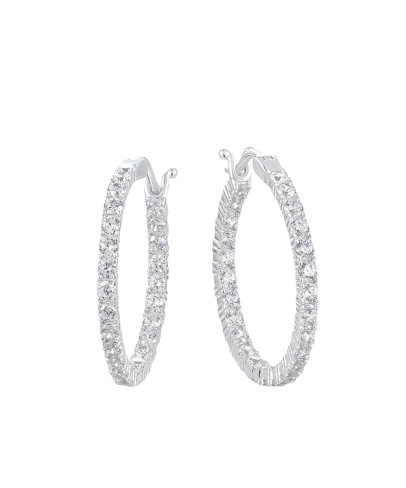 Серьги из серебра с цирконами 25mm