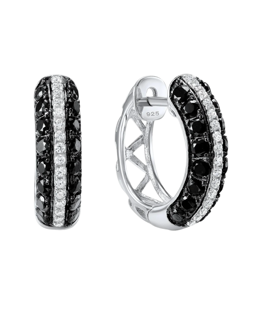 Hõbedast kõrvarõngad tsirkoonide ja spinellidega