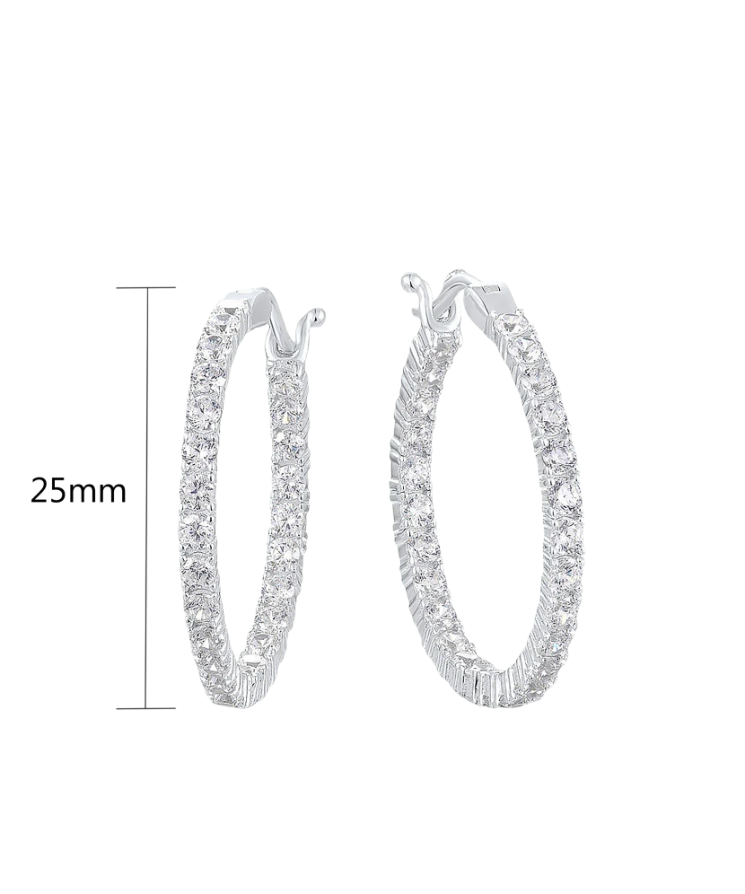 Hõbekõrvarõngad tsirkoonidega 25mm