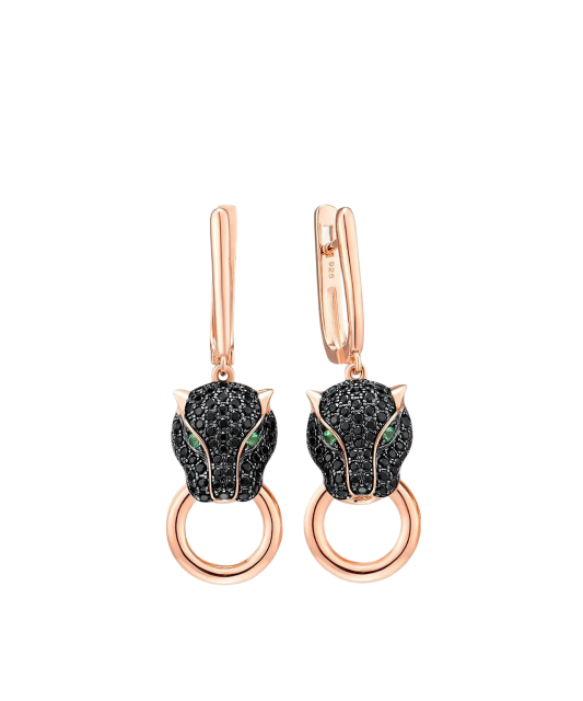 Позолоченные серебряные серьги со шпинелями