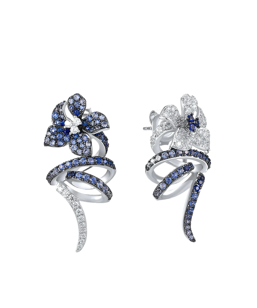 Hõbedast kõrvarõngad tsirkoonide ja spinellidega