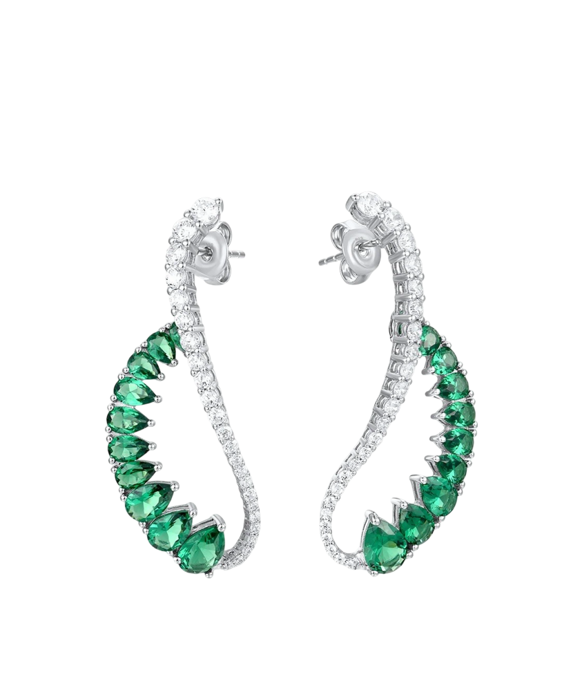 Hõbedast kõrvarõngad tsirkoonide ja spinellidega