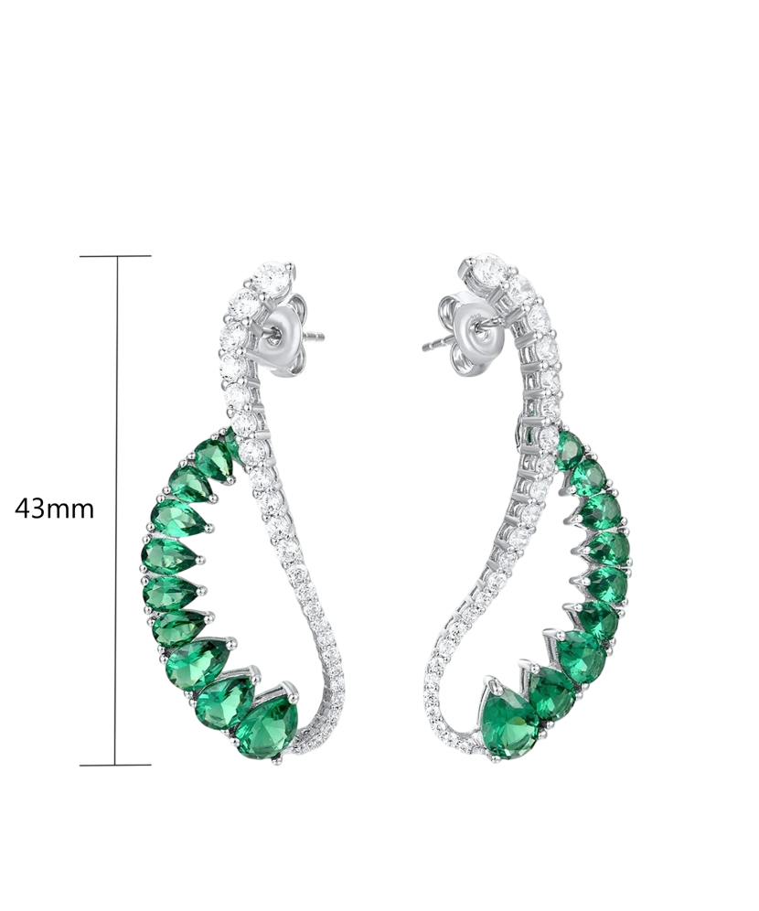 Hõbedast kõrvarõngad tsirkoonide ja spinellidega