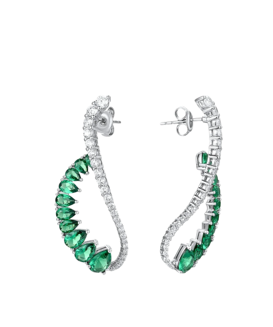 Hõbedast kõrvarõngad tsirkoonide ja spinellidega