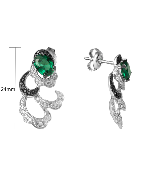 Hõbedast kõrvarõngad tsirkoonide ja spinellidega