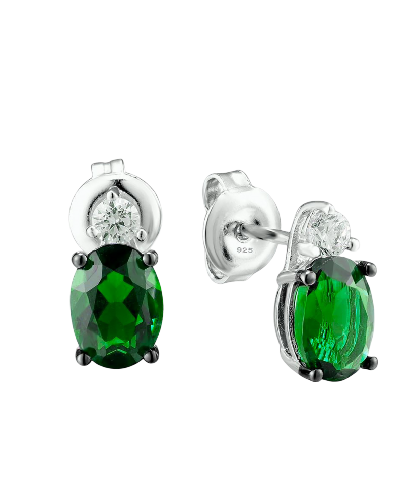 Серьги из серебра с цирконами