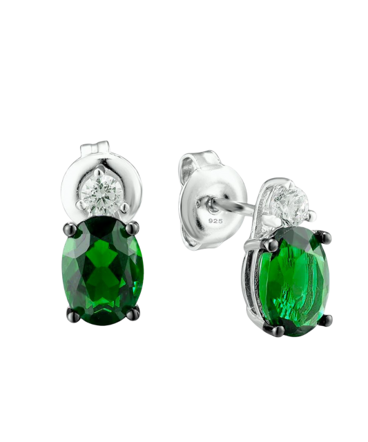 Hõbekõrvarõngad tsirkoonidega