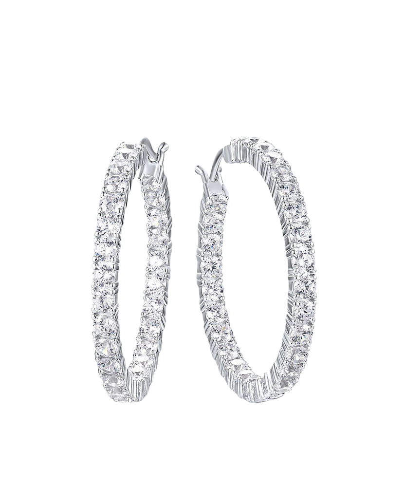 Серьги из серебра с цирконами