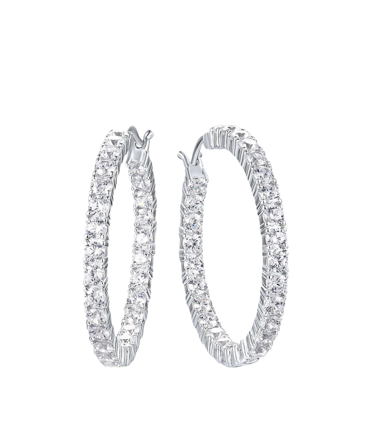 Hõbekõrvarõngad tsirkoonidega