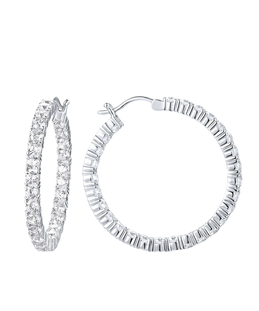 Hõbekõrvarõngad tsirkoonidega