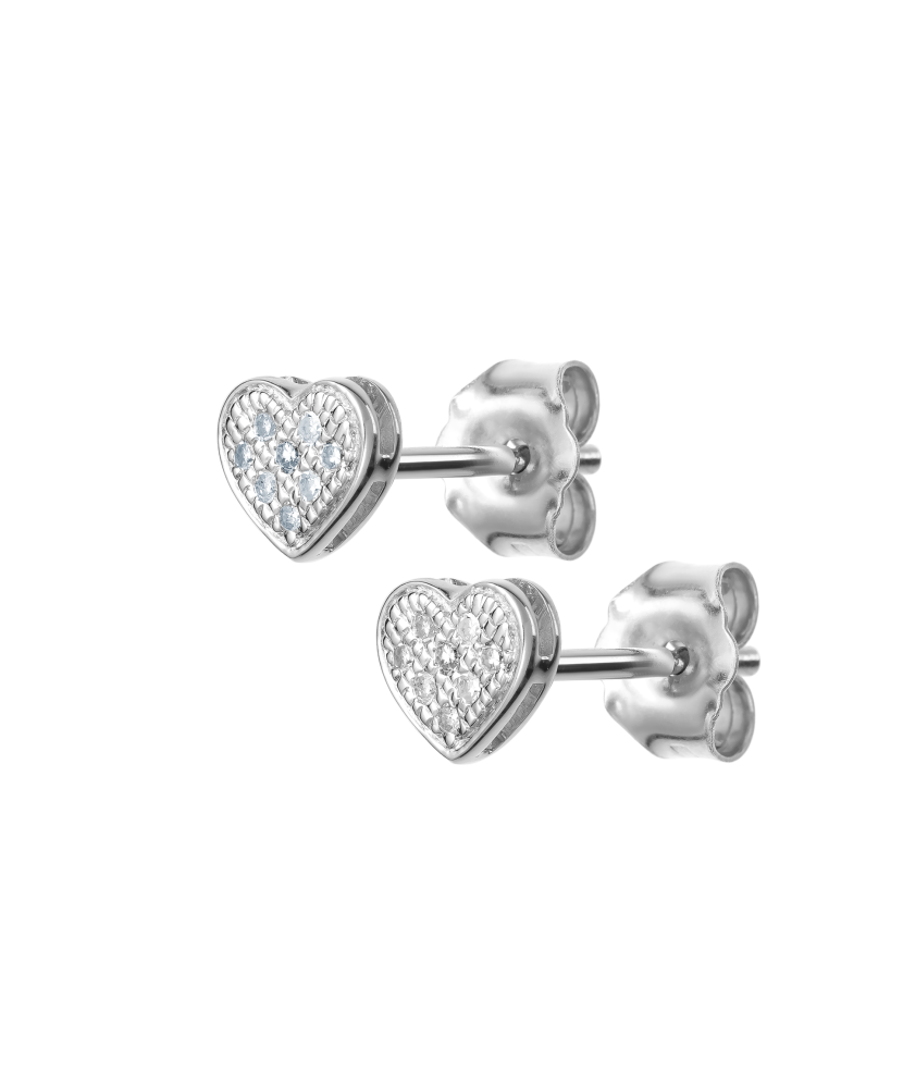 Valgest kullast kõrvarõngad teemantidega