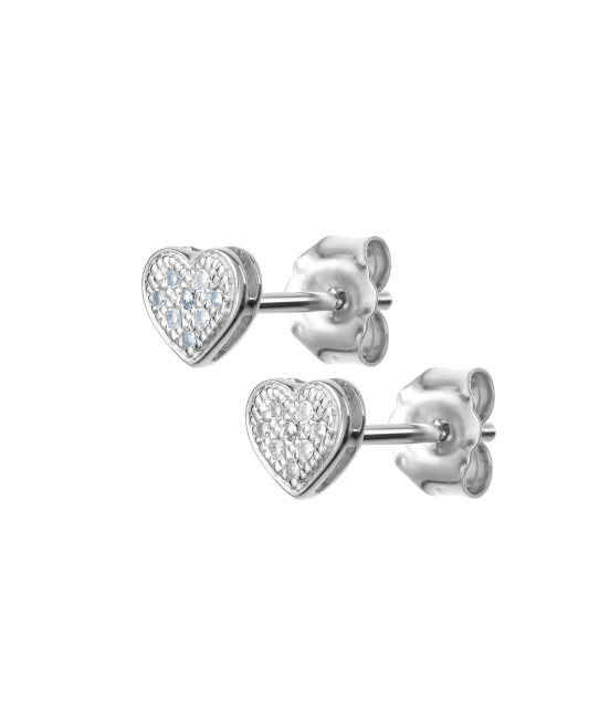 Valgest kullast kõrvarõngad teemantidega