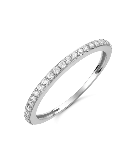 Valgest kullast sõrmus tsirkoonidega