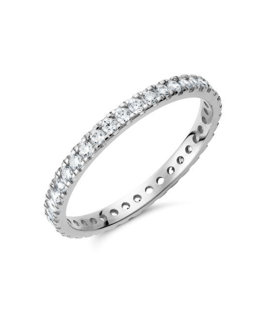 Valgest kullast sõrmus tsirkoonidega