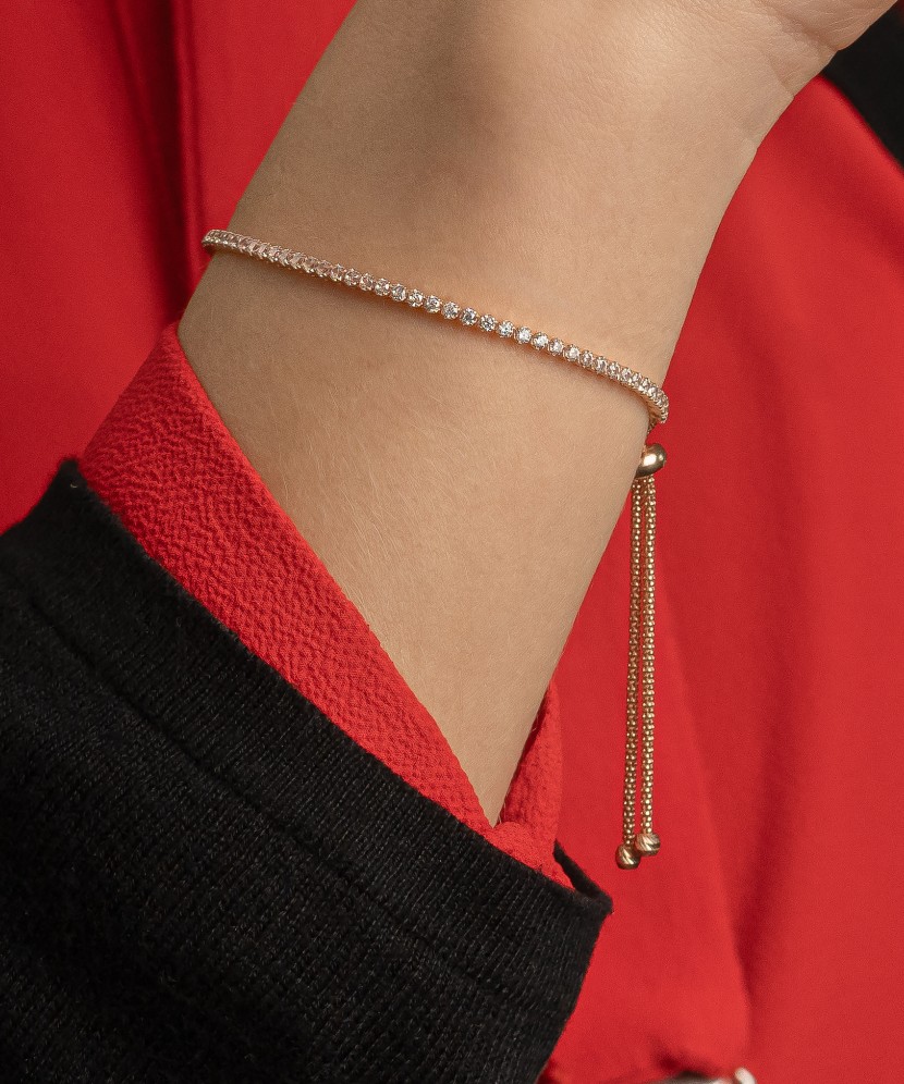 Золотой браслет с цирконами