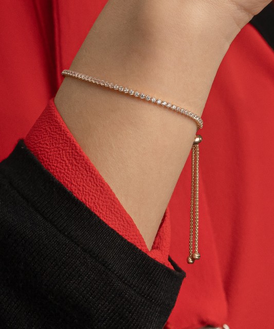 Золотой браслет с цирконами