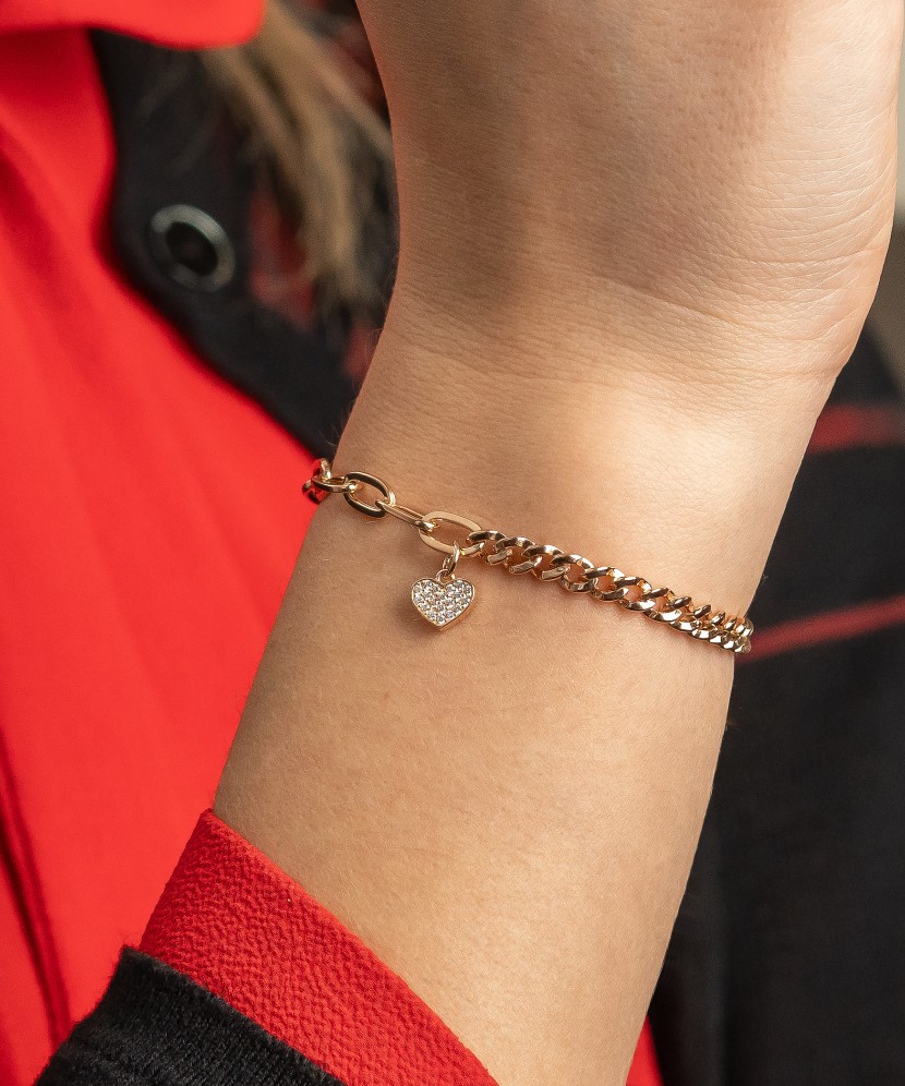 Золотой браслет с цирконами