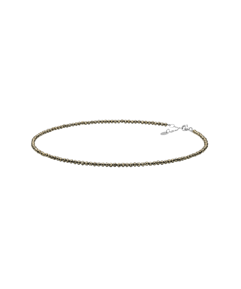 Колье с пиритом и серебром