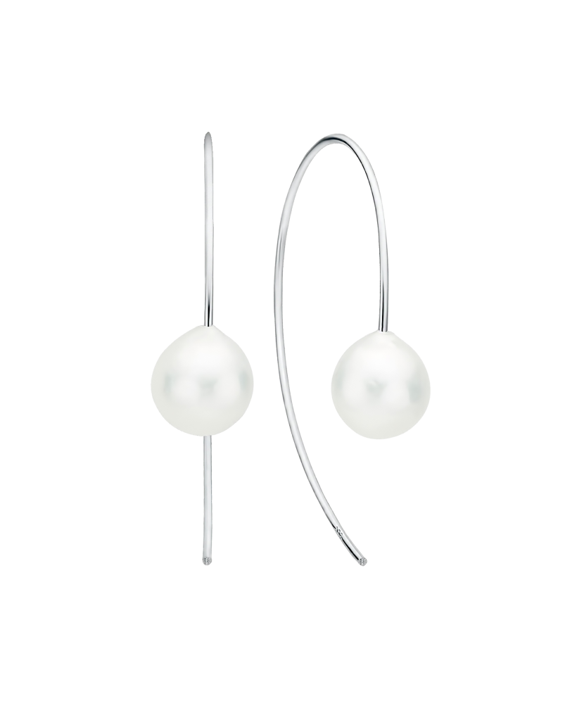 Серьги из серебра с жемчугом и цирконами