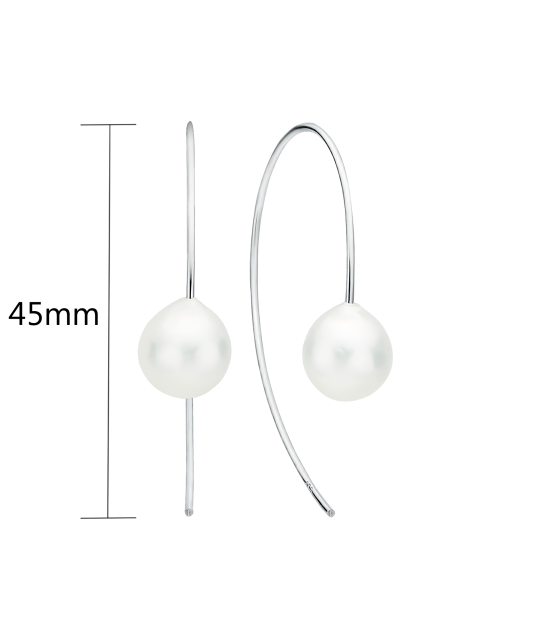 Серьги из серебра с жемчугом и цирконами