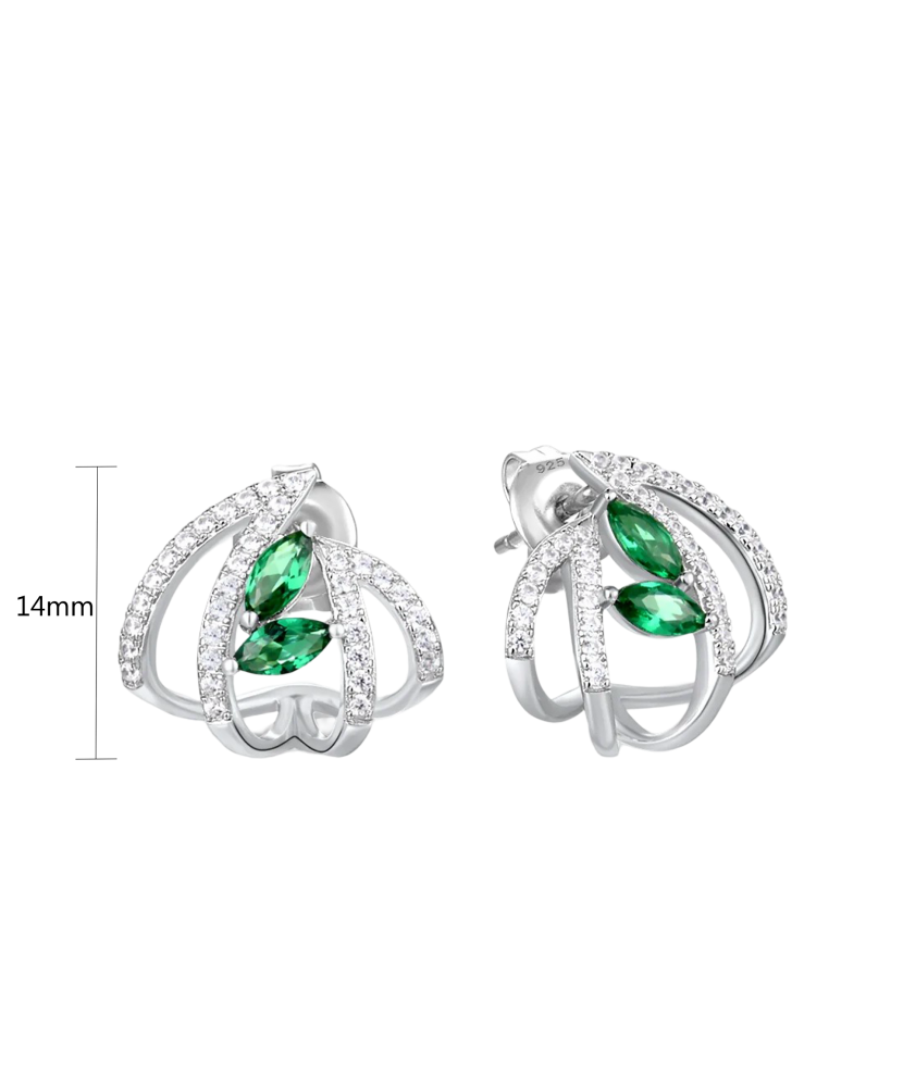 Hõbekõrvarõngad tsirkoonidega