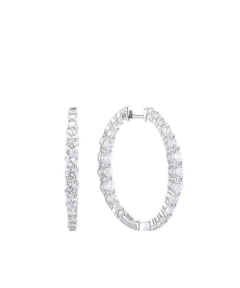 Hõbekõrvarõngad tsirkoonidega