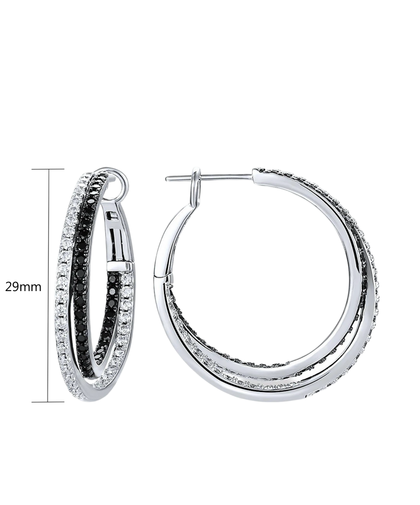 Серебряные серьги со шпинелями и цирконами