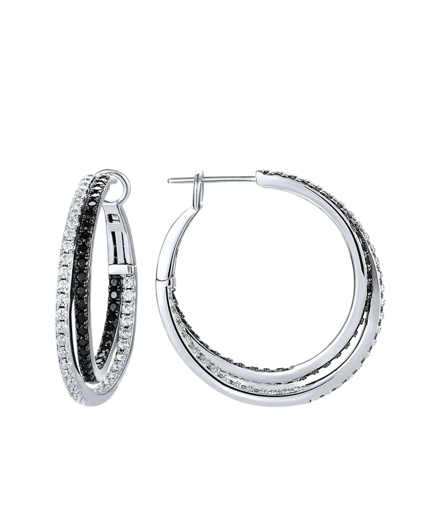 Hõbedast kõrvarõngad tsirkoonide ja spinellidega