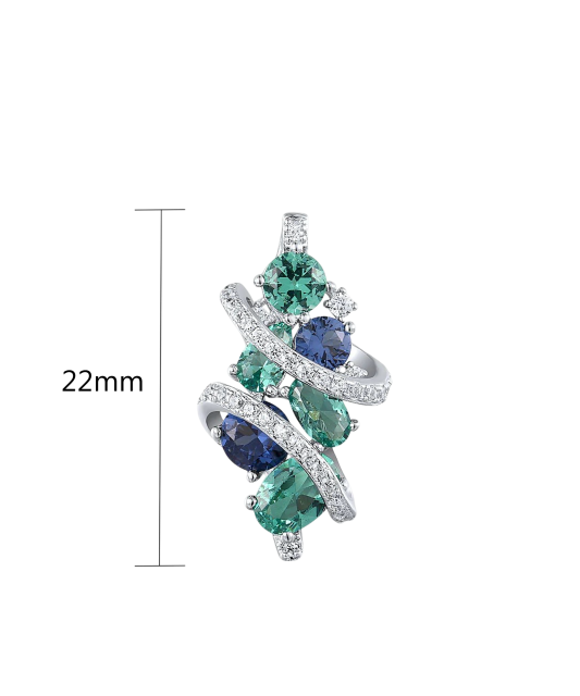 Подвеска из серебра со шпинелями и фианитами