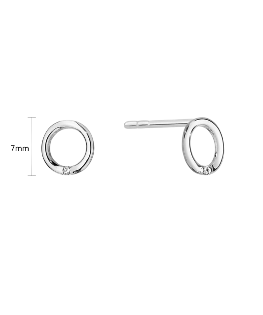 Valgest kullast kõrvarõngad briljantidega