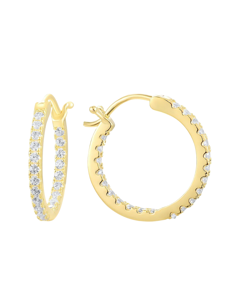 Серьги из позолоченного серебра с цирконами