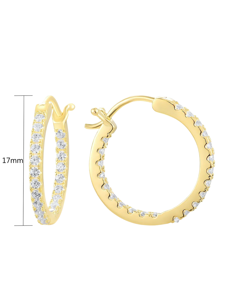 Серьги из позолоченного серебра с цирконами