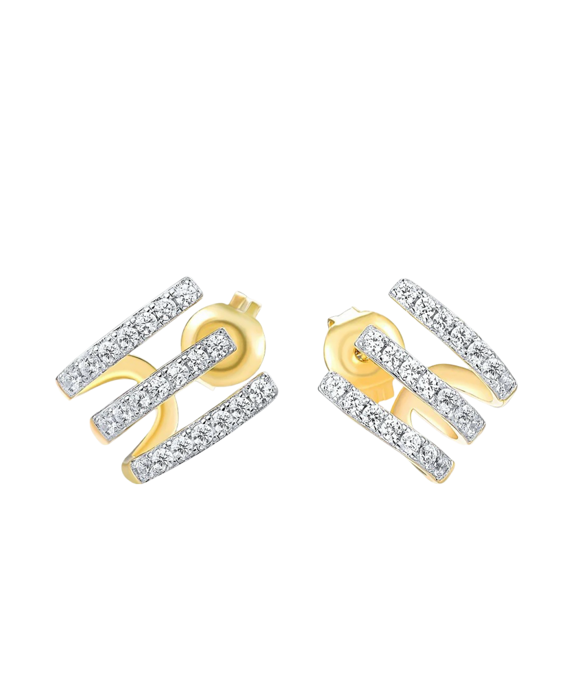 Серьги из позолоченного серебра с цирконами