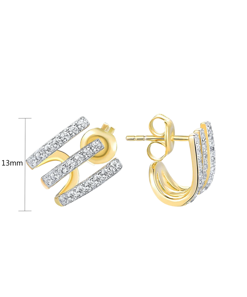 Kullatud hõbekõrvarõngad tsirkoonidega