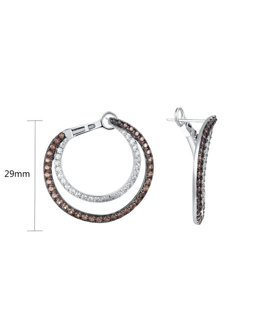 Серьги из серебра с цирконом и шпинели