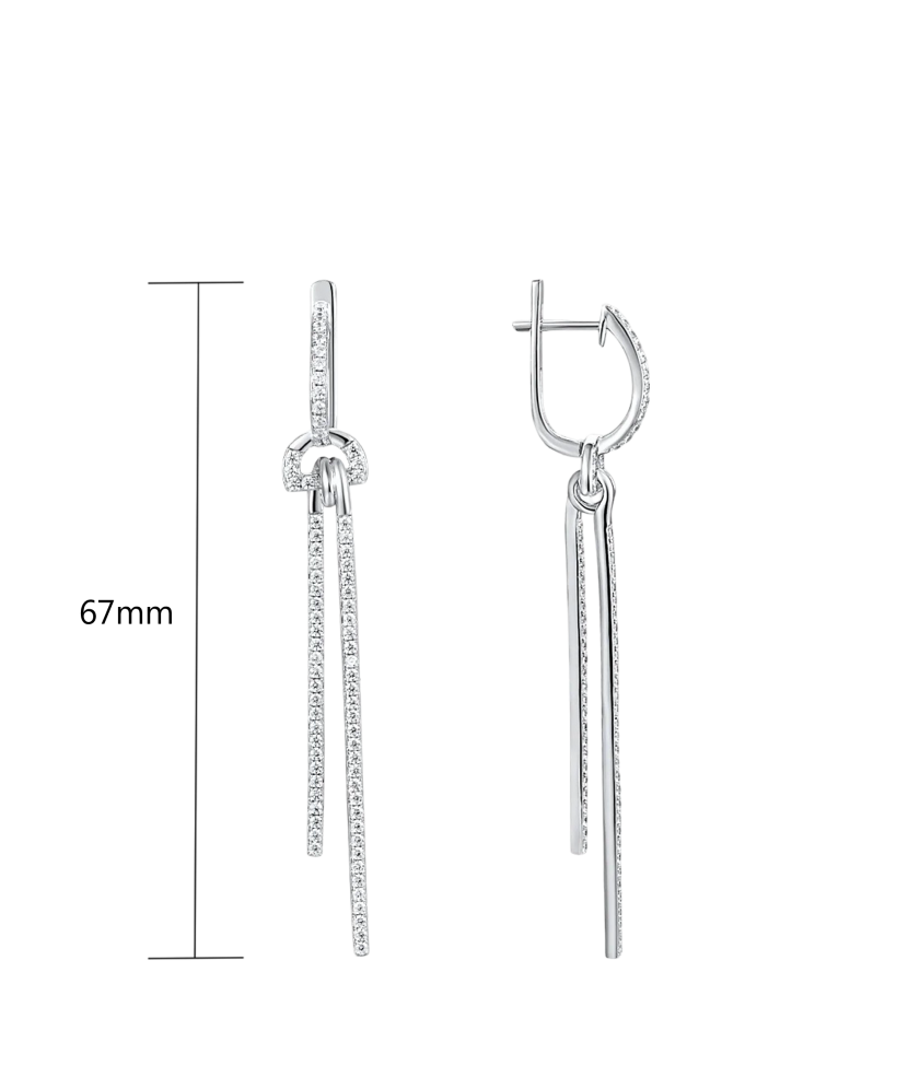 Hõbekõrvarõngad tsirkoonidega