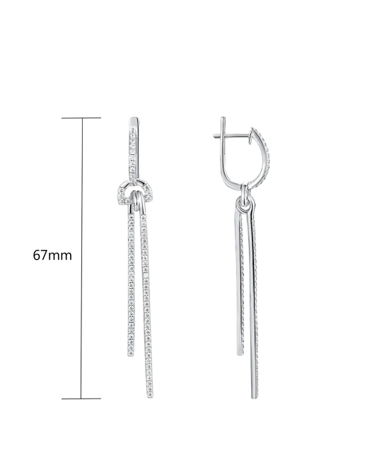 Серьги из серебра с цирконами