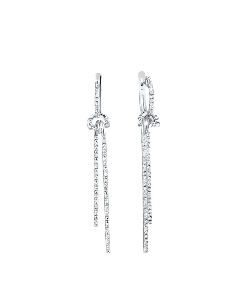 Hõbekõrvarõngad tsirkoonidega