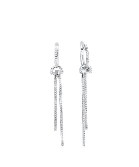 Hõbekõrvarõngad tsirkoonidega