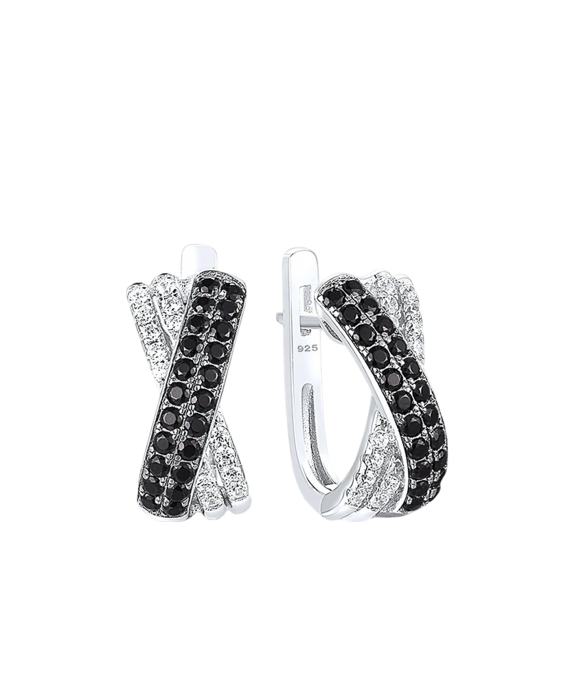 Hõbekõrvarõngad tsirkoonidega ja spinelliga