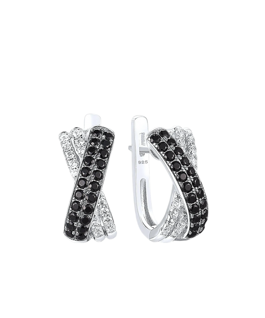 Hõbekõrvarõngad tsirkoonidega ja spinelliga