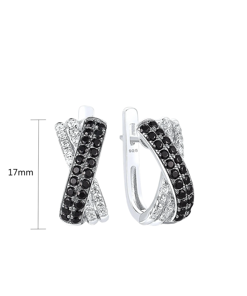 Hõbekõrvarõngad tsirkoonidega ja spinelliga